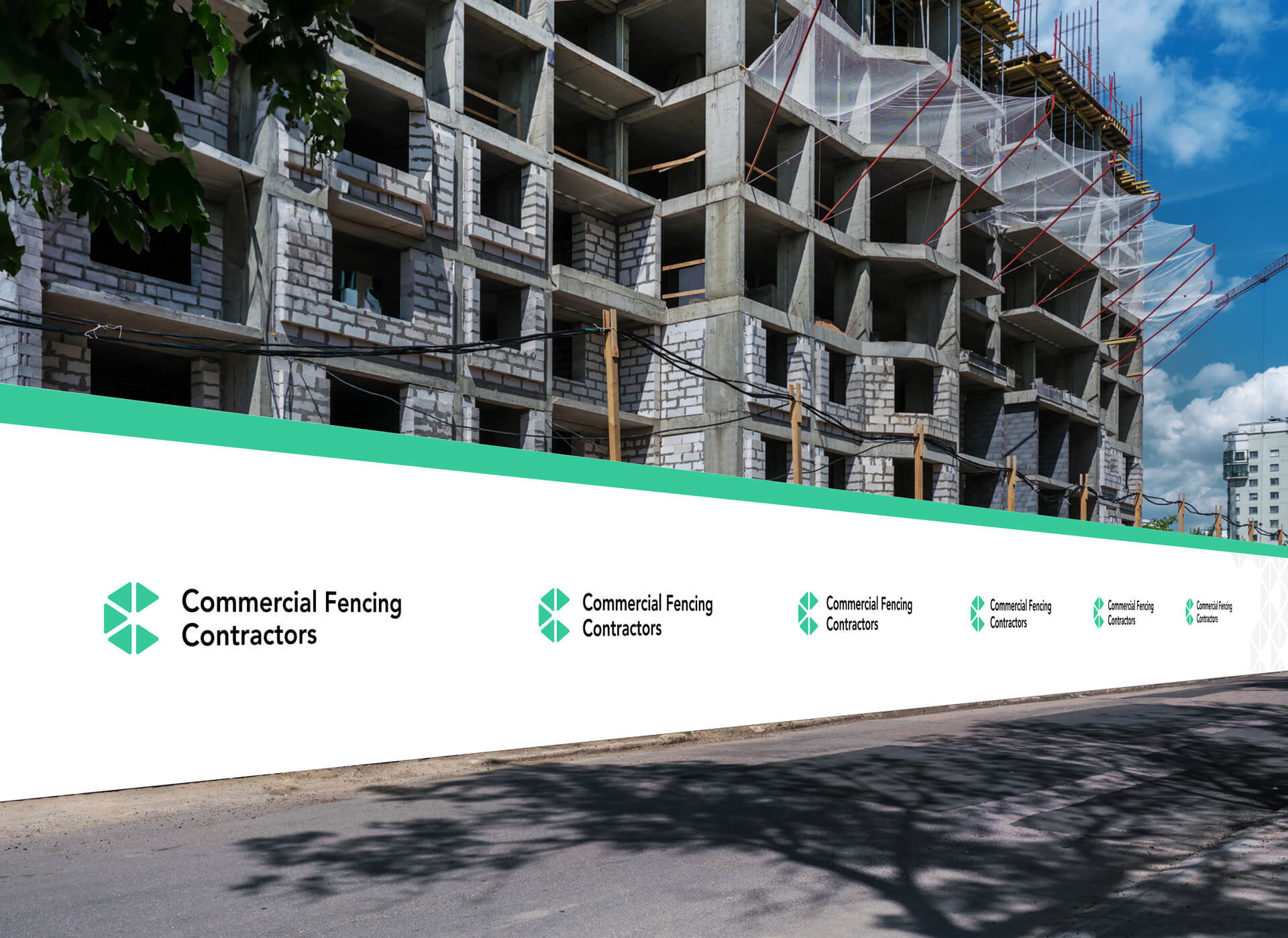 Site hoarding fencing supplied and installed by Commercial Fencing Contractors.